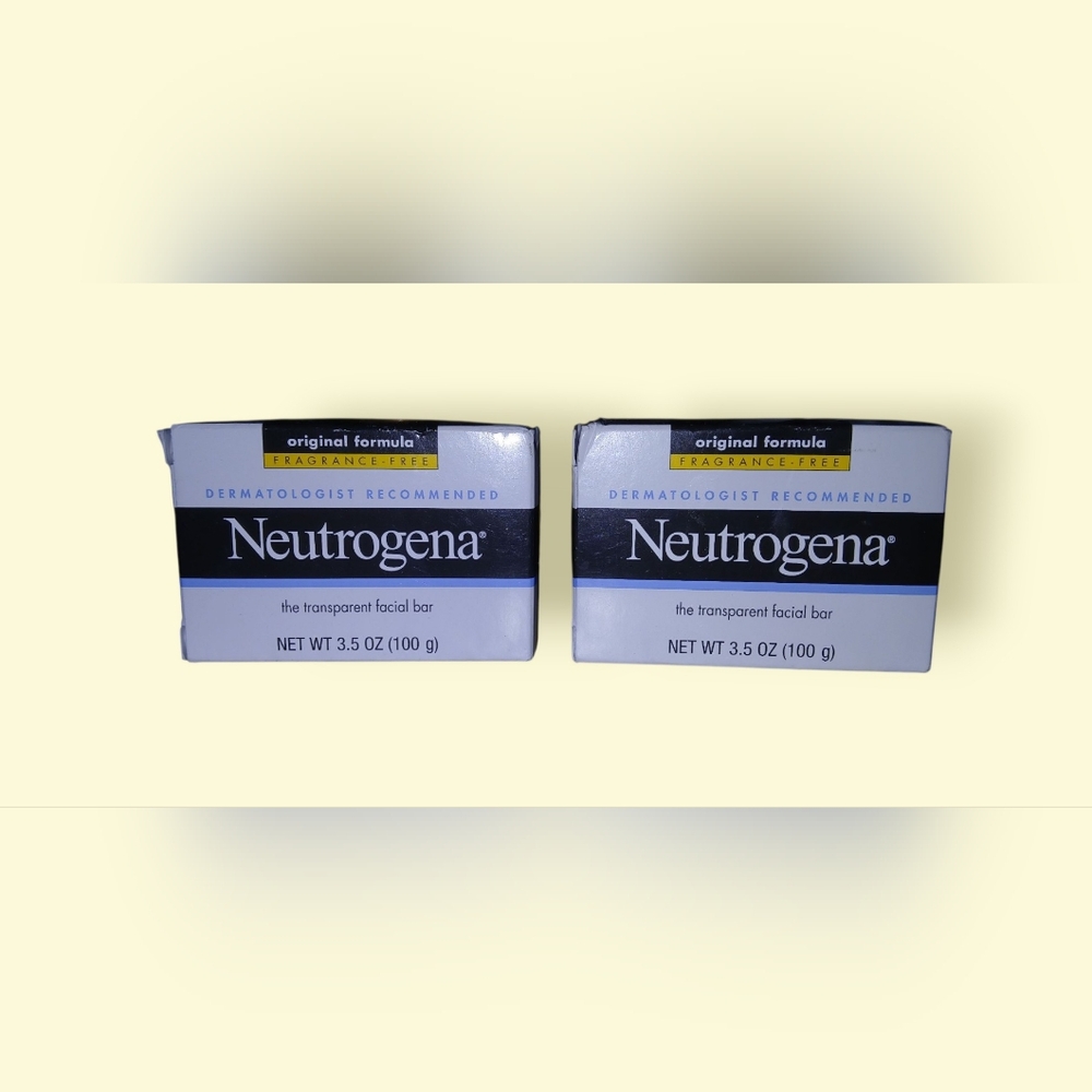 🌈 2 Pk-Neutrogena Transparent Fragrance-Free Facial Cleanser Bar